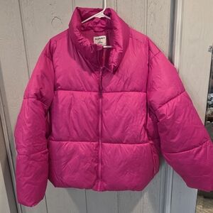Old Navy Women's Hot Pink Puffer Jacket
